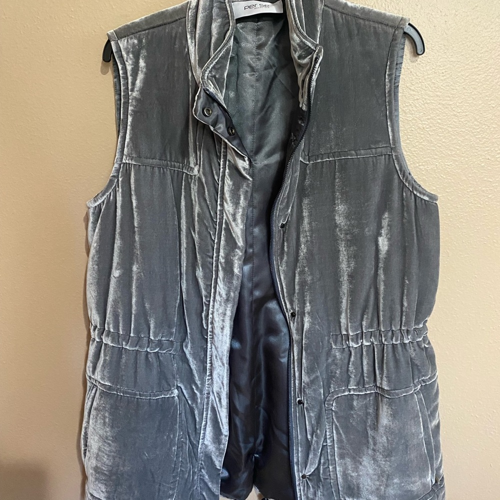 Grey velour vest
